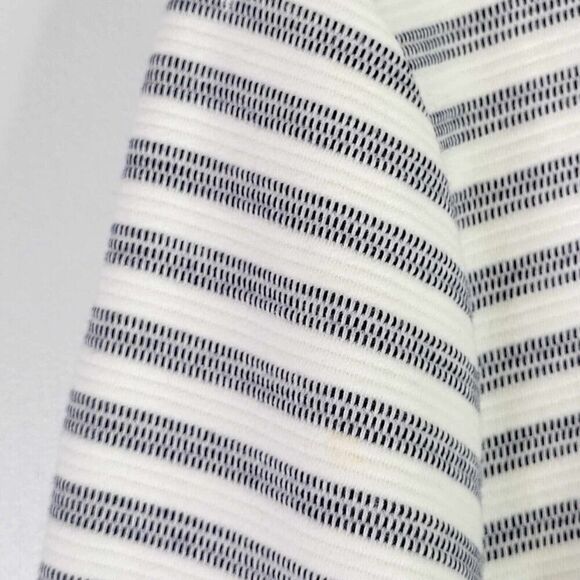 Talbots Shirt Top Womens Size XLp Petite Long Sleeve White Blue Striped Terry - Picture 4 of 8